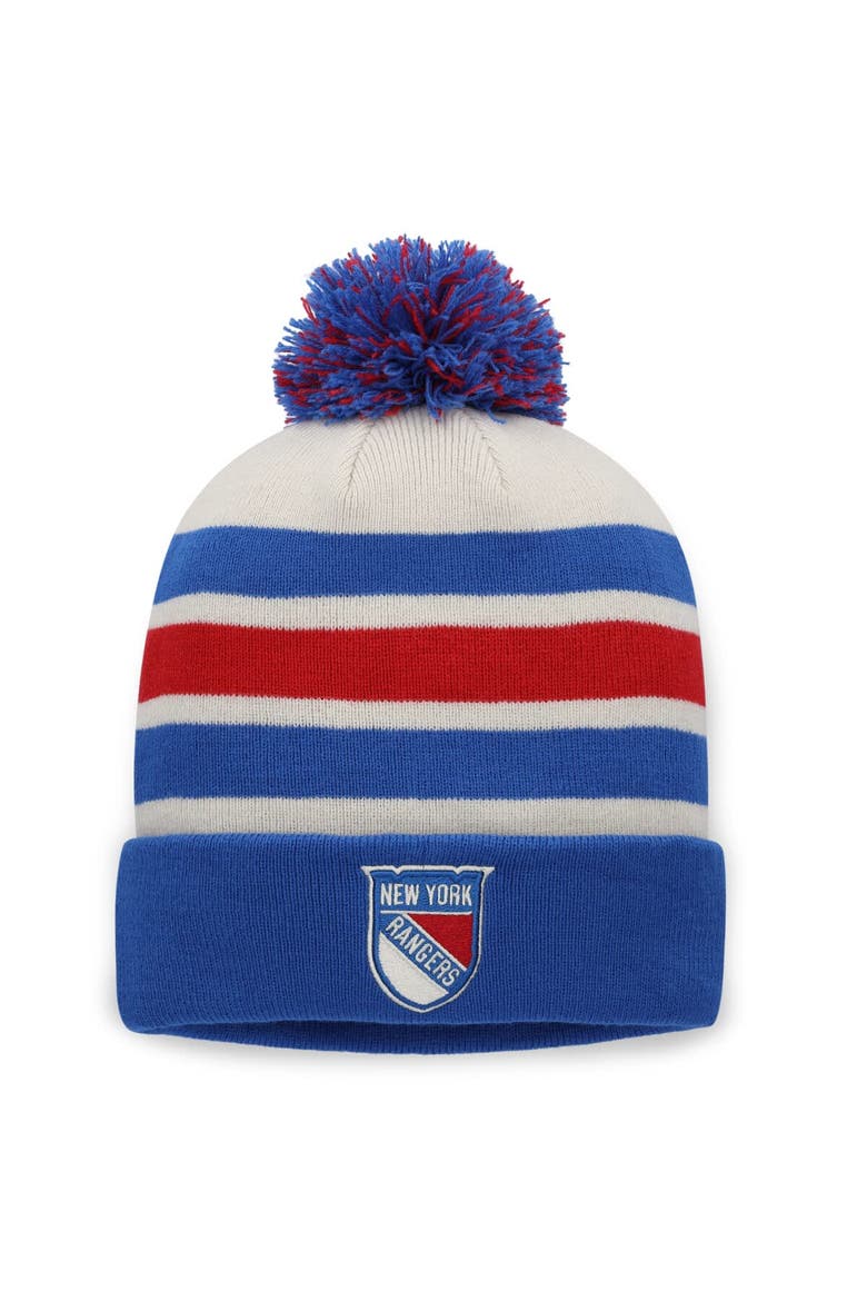 Men's Fanatics Cream/Blue New York Rangers 2026 NHL Winter Classic Cuffed Pom Knit Hat, Main, color, Cream