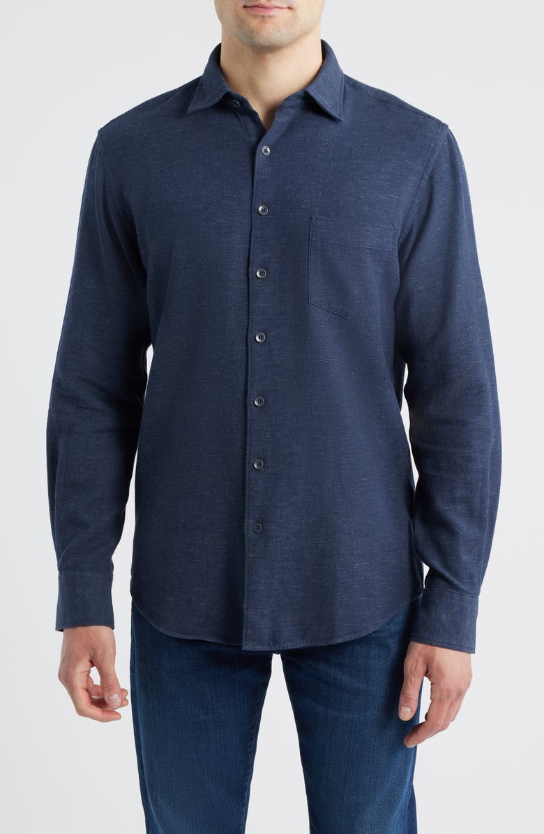 Rodd & Gunn Port William Sports Fit Cotton Button-Up Shirt, Main, color, Denim