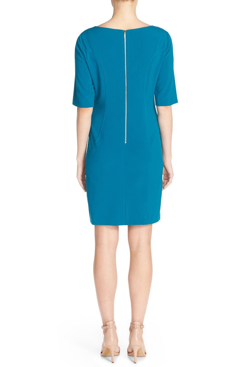 Seamed A-Line Dress, Alternate, color, DEEP LAGOON