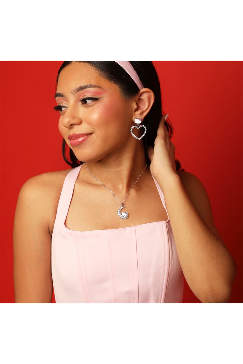 Heart Dangle Drop Earrings, Alternate, color, Silver