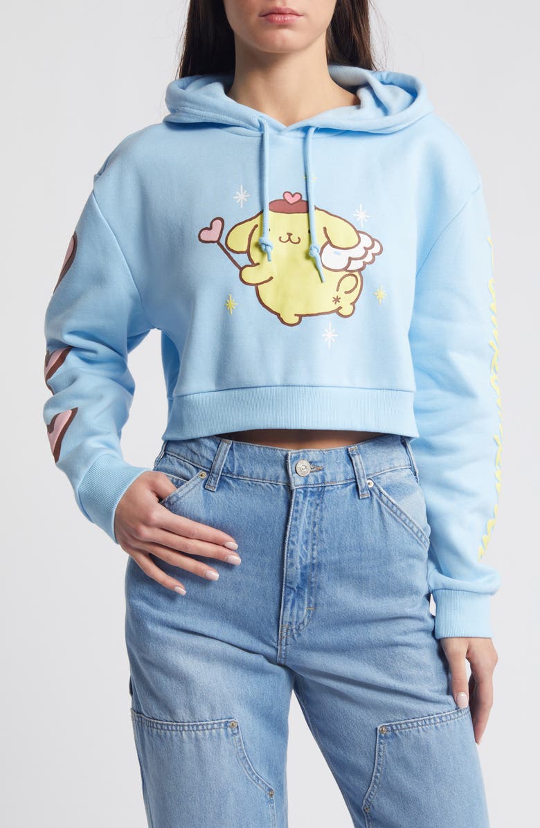 DUMBGOOD x Sanrio Pompompurin<sup>®</sup> Crop Hoodie, Main, color,