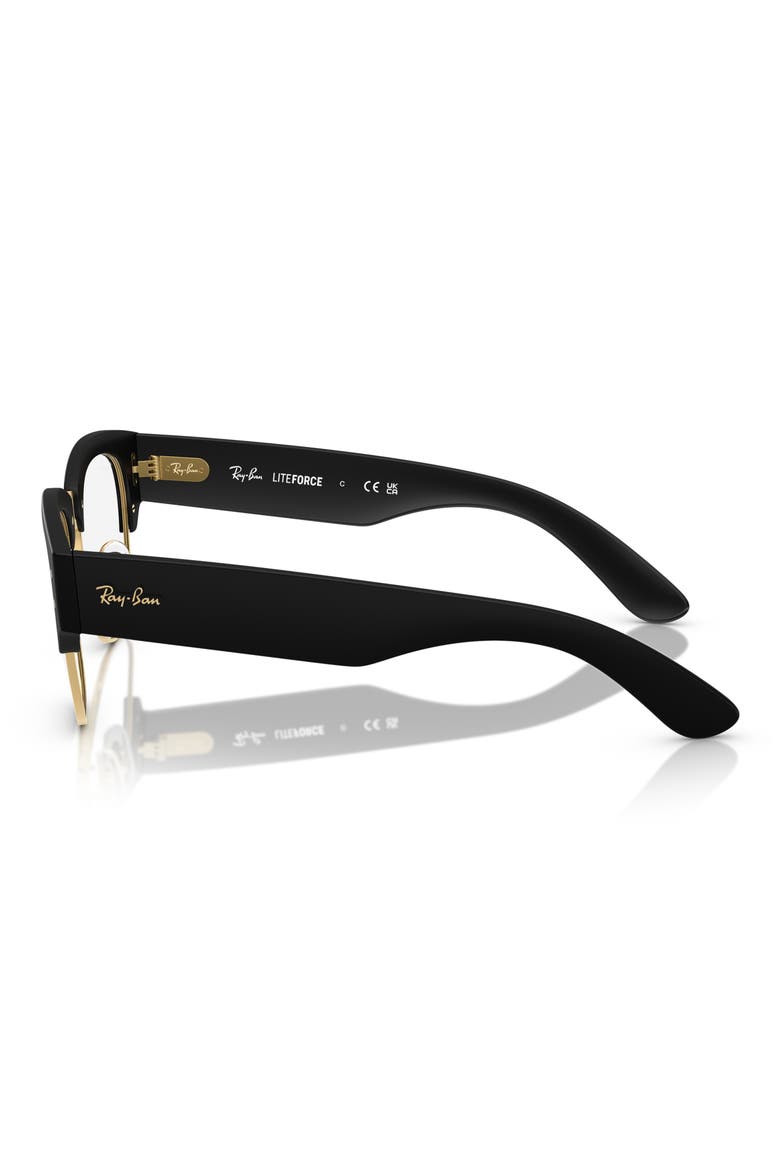52mm Square Optical Glasses, Alternate, color, BLACK GOLD