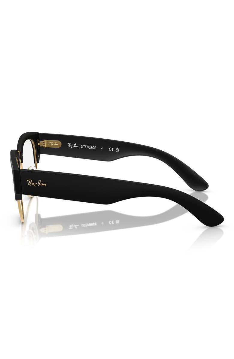 Ray-Ban Mega Clubmaster Liteforce 50mm Square Optical Glasses, Alternate, color, Black Gold