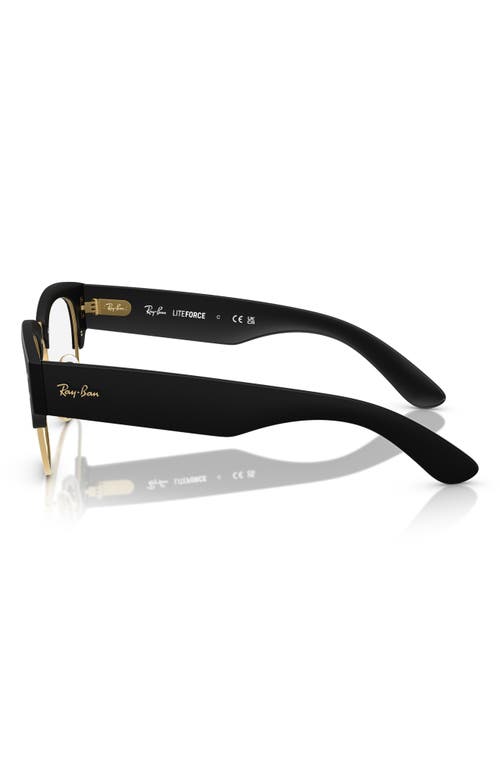 Ray Ban Ray-ban Mega Clubmaster Liteforce 50mm Square Optical Glasses In Black Gold