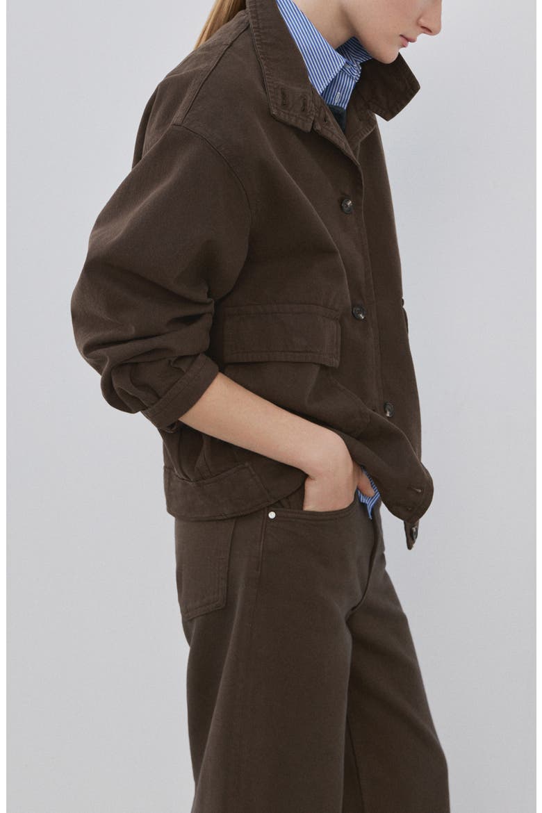 Eugenie Cotton Twill Jacket, Alternate, color, CHOCOLATE