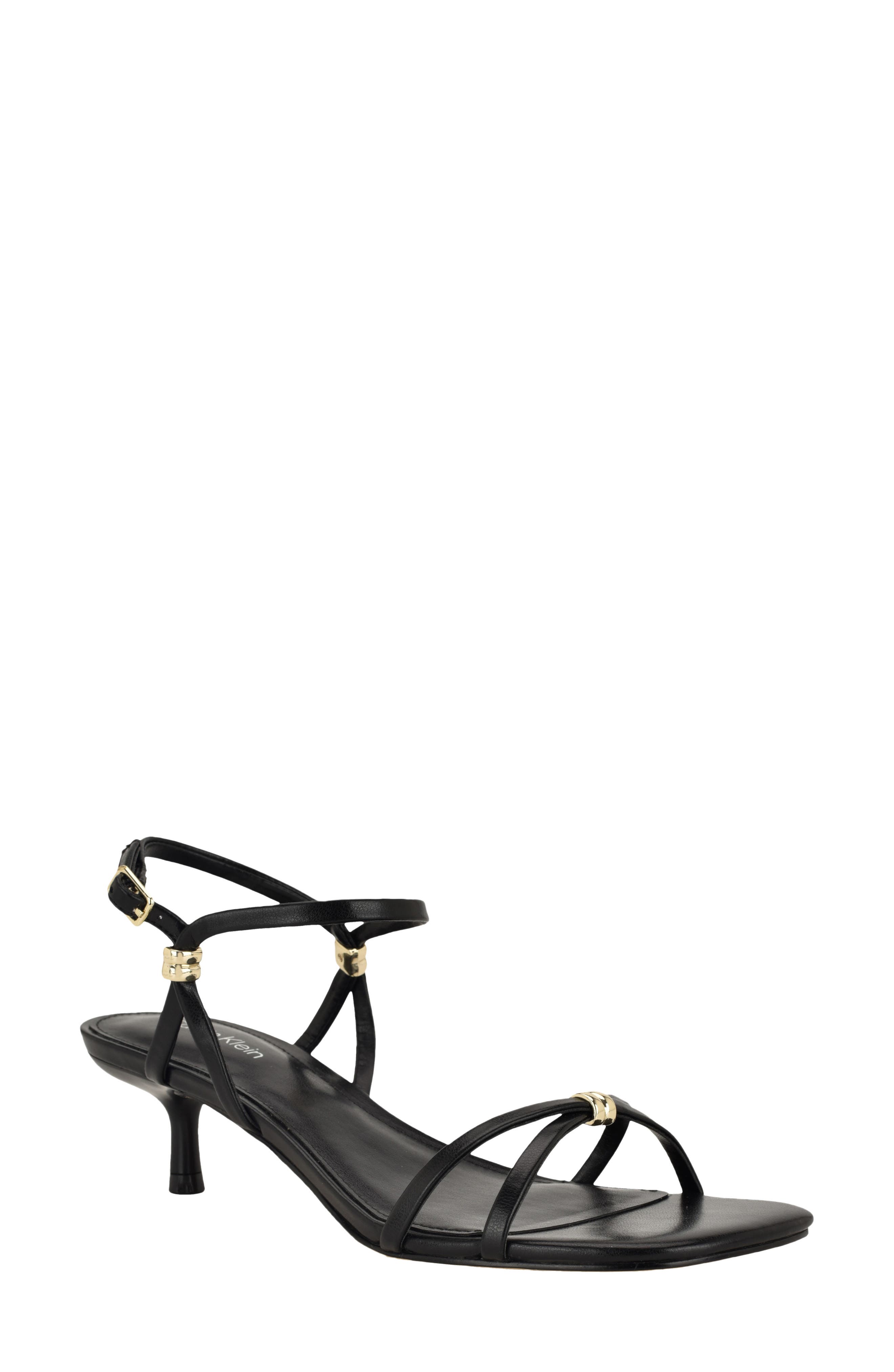 Calvin Klein Rivine Ankle Strap Sandal, Main, color, Black