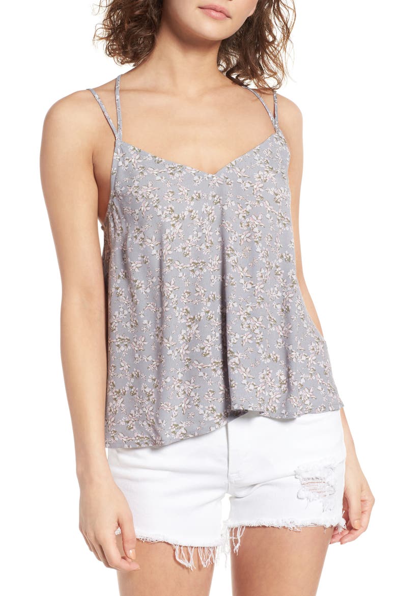 Strappy Camisole, Main, color, GREY CLOUDBURST SMALL FLORAL