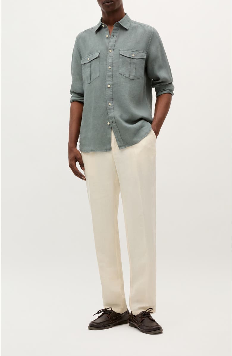 Scalpers Country Linen Pockets Shirt, Alternate, color, Green