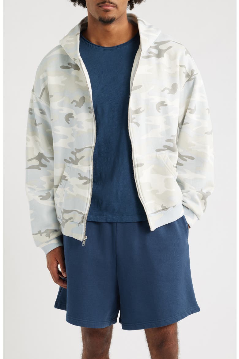 Camo Cotton Zip Hoodie, Main, color, SOFT BLUE CAMO
