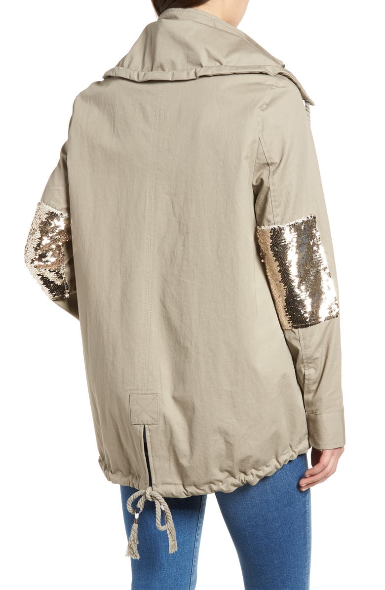 Sam Edelman Sequin Elbow Patch Anorak Jacket, Alternate, color,