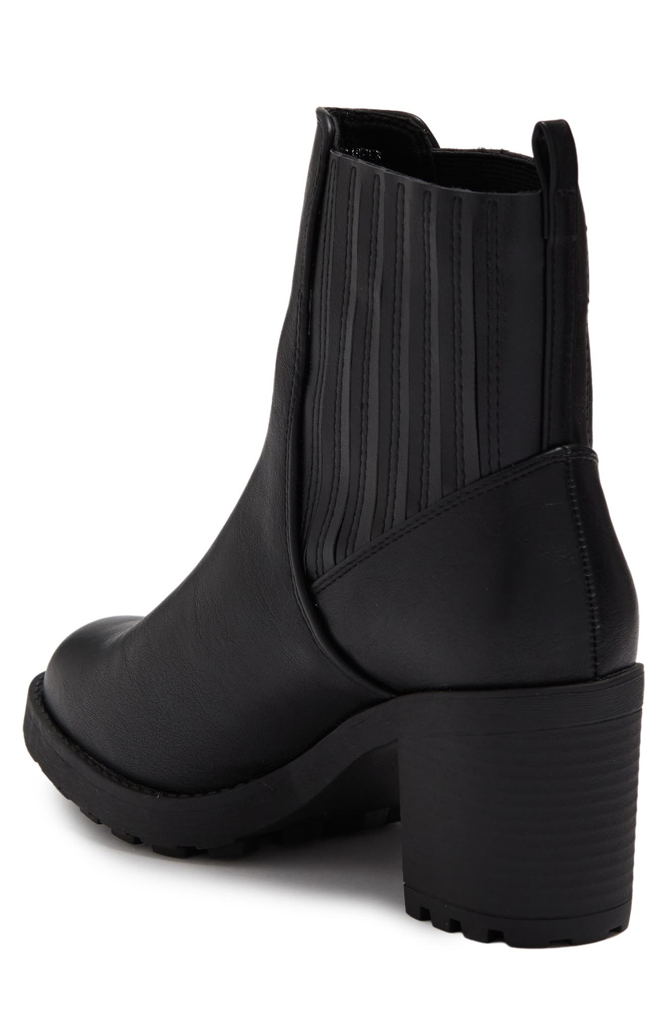 CHASE AND CHLOE Chase & Chloé Leo Lug Sole Bootie, Alternate, color, Black Pu