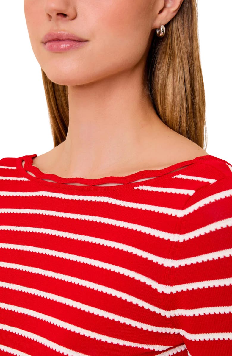 Solid & Striped The Peneope Stripe Top, Alternate, color, Lipstick Red