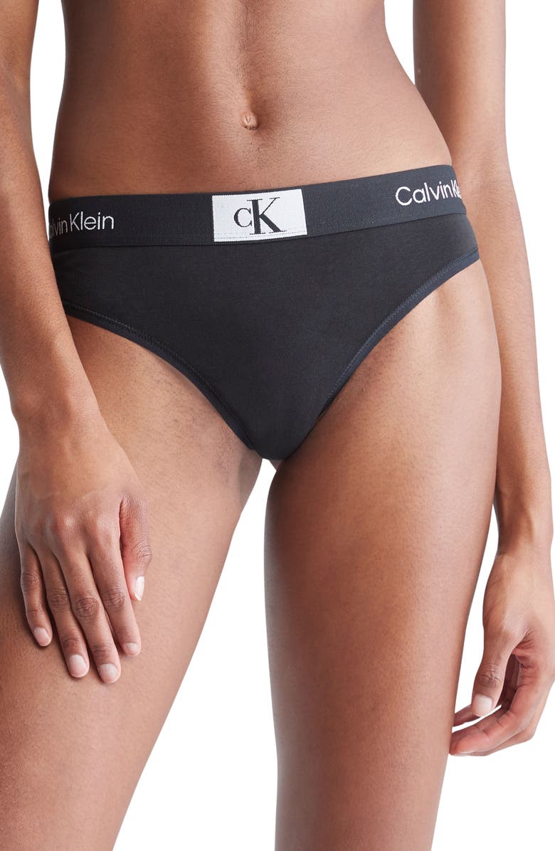 Calvin Klein 1996 Stretch Cotton Modern Thong, Main, color, 
