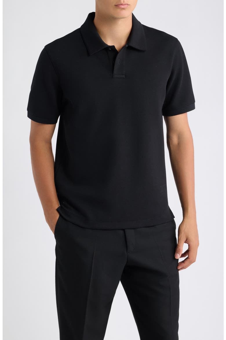 Delroy Double Piqué Polo, Main, color, BLACK