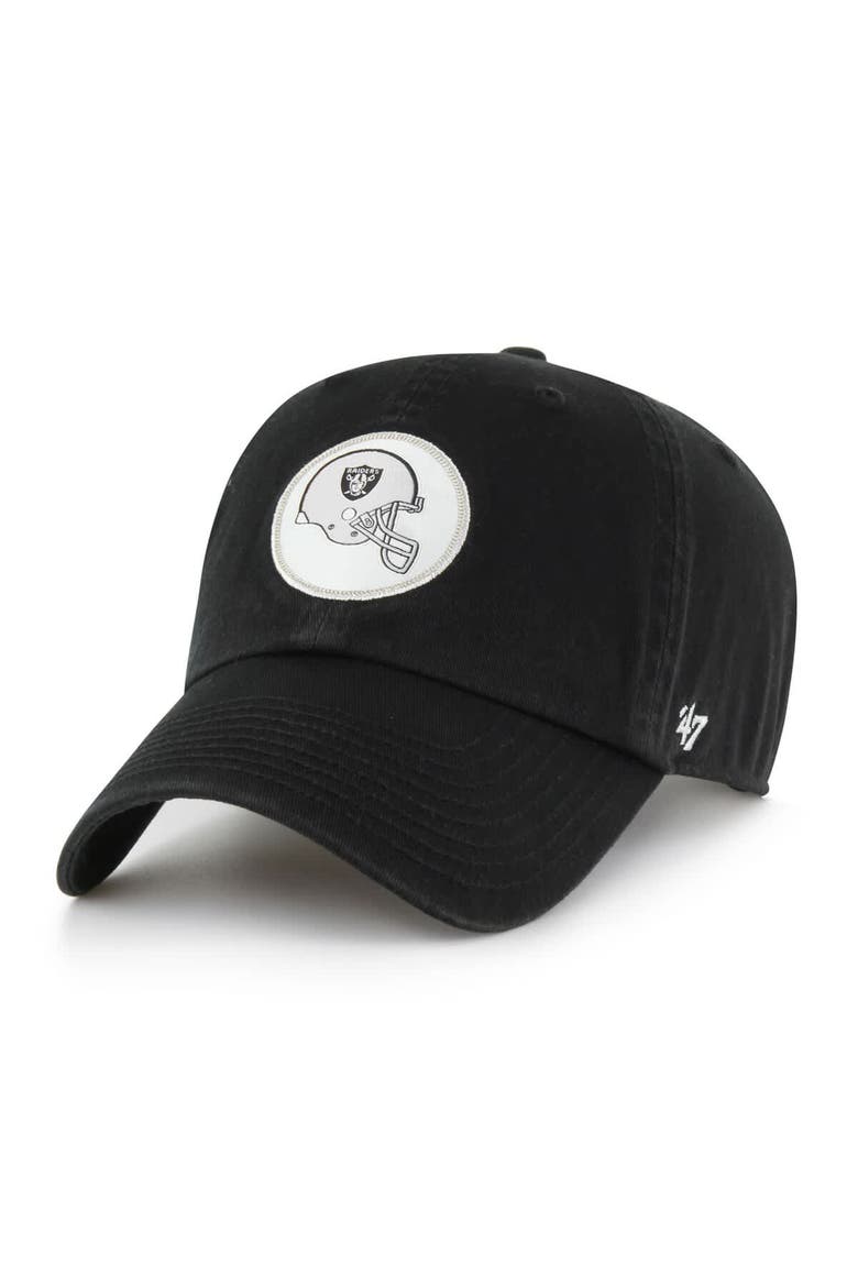 Men's '47  Black Las Vegas Raiders Hard Hat Clean Up Adjustable Hat, Main, color, Black