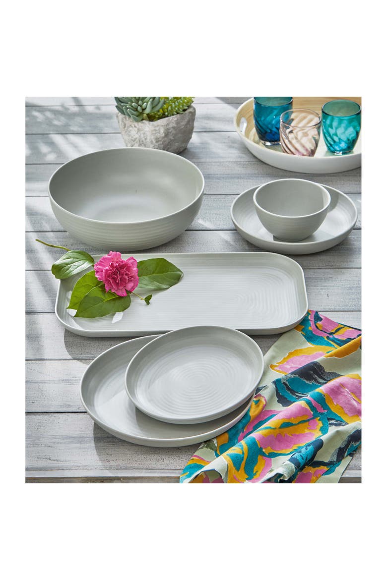 Light Gray Brooklyn Melamine Dinnerware Set Dishwasher Safe, Alternate, color, Gray