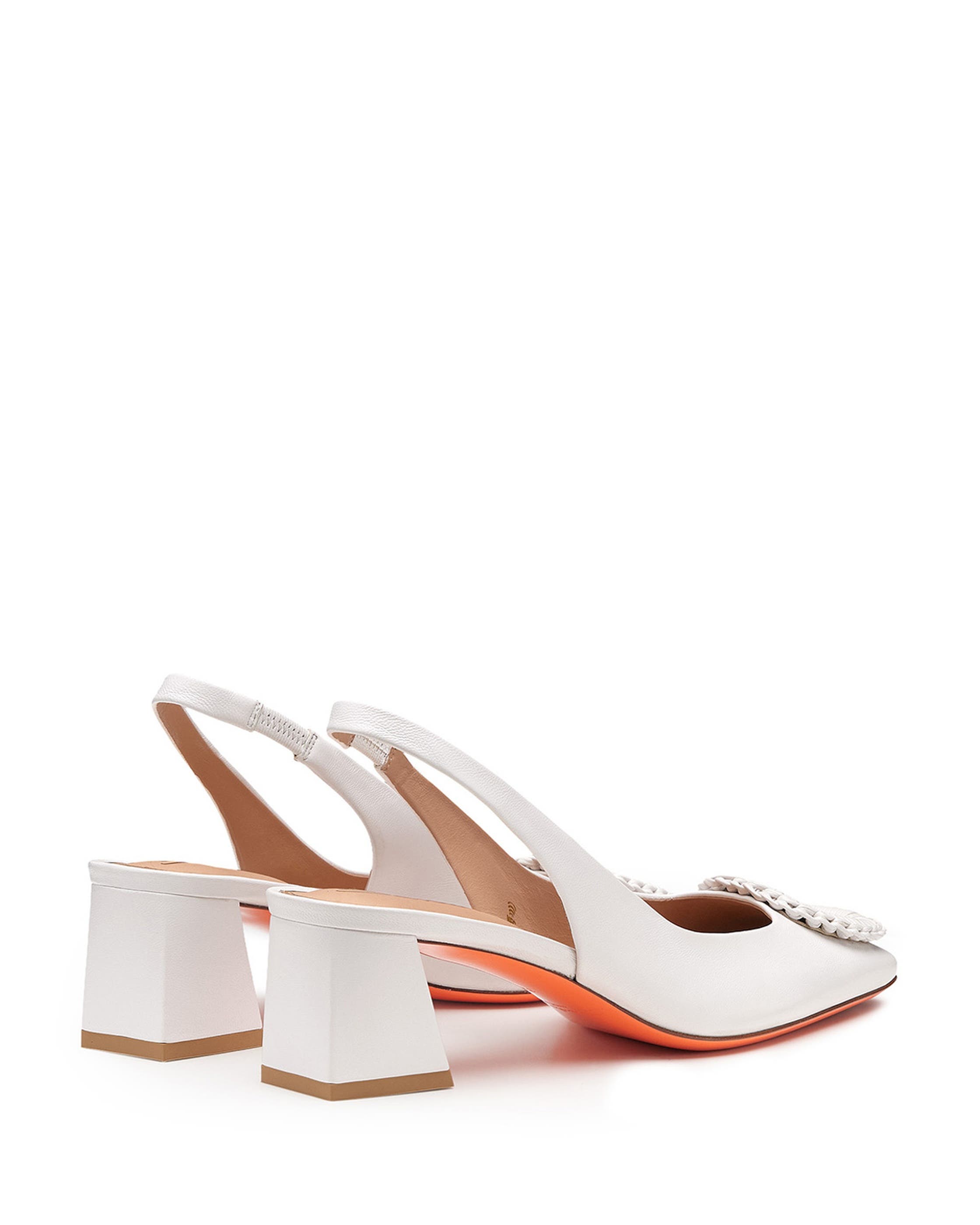 Leather Mid-Heel Slingback, Alternate, color, White