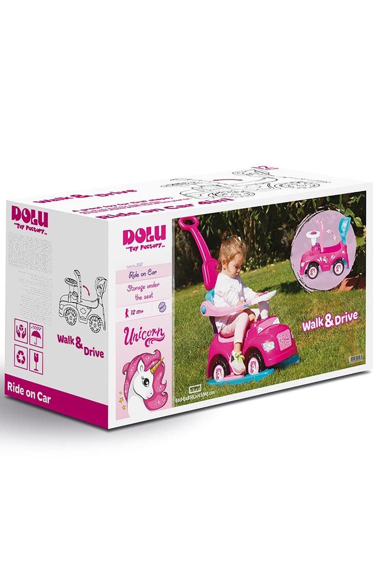 Dolu Ride On Car 4 In 1 Walk and Drive Unicorn, Alternate, color, Multicolored