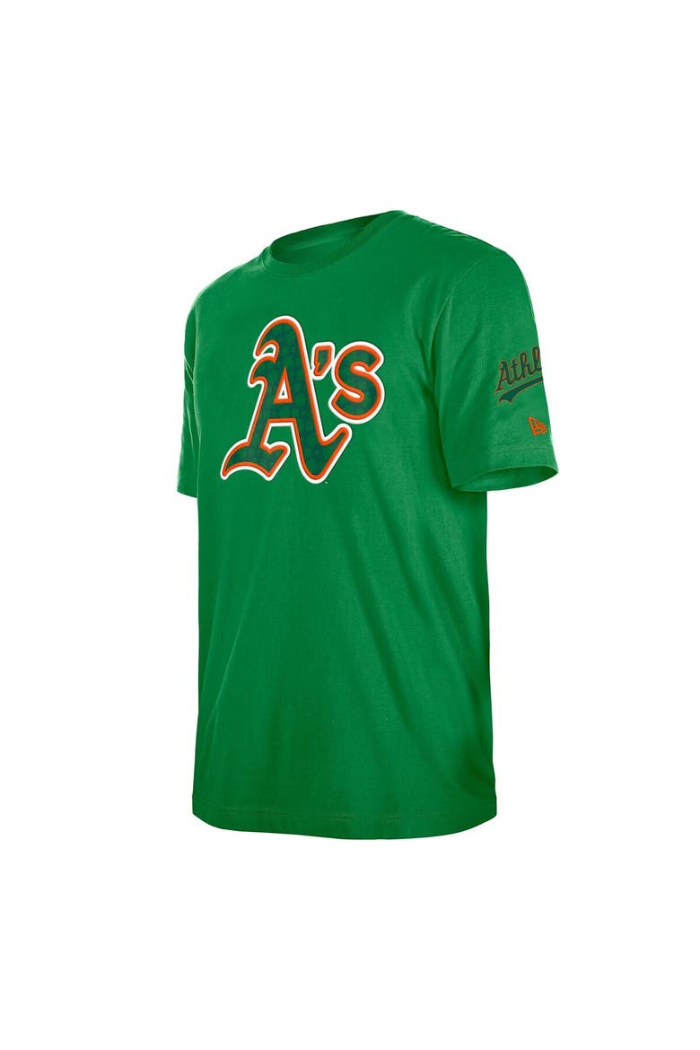 Men's New Era  Kelly Green Athletics St. Patrick's Day Shamrock Fill T-Shirt, Alternate, color, Kelly Green