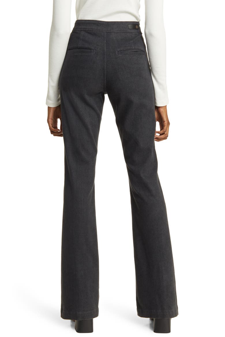 Anisten Tailored Pintuck High Waist Stretch Flare Jeans, Alternate, color, CHARCOAL STONE