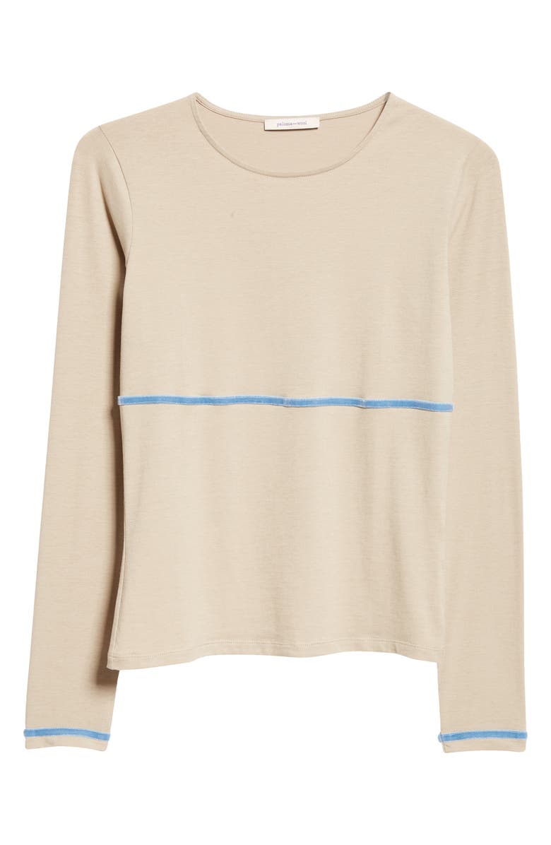 Paloma Wool Velvet Stripe Long Sleeve T-Shirt, Alternate, color, Beige