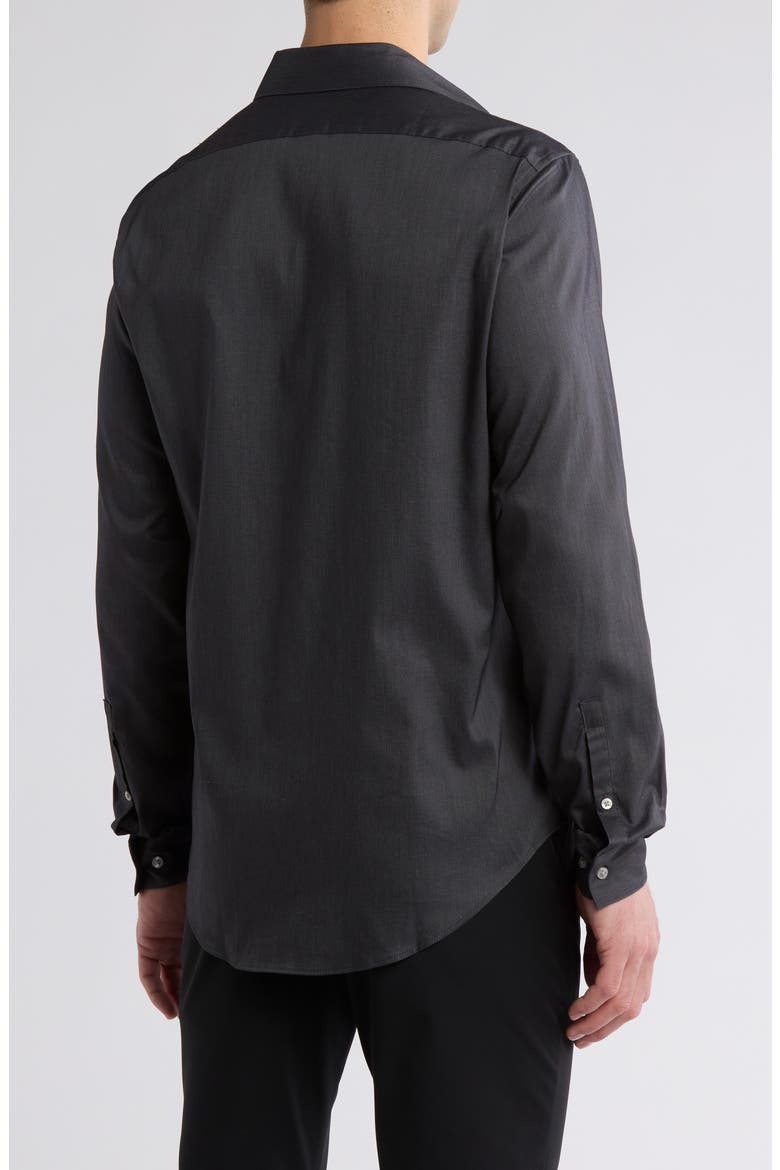 All-Season Stretch Long Sleeve Slim Fit Dress Shirt, Alternate, color, ONYX