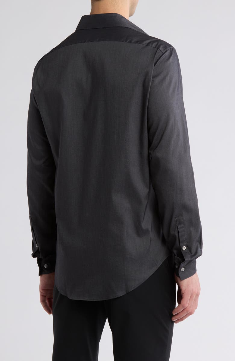 Calvin Klein All-Season Stretch Long Sleeve Slim Fit Dress Shirt, Alternate, color, Onyx