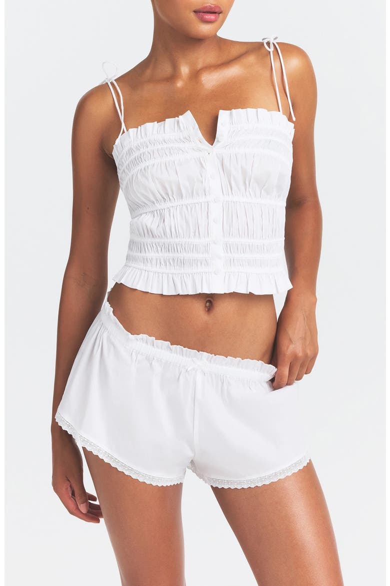 Poplin Apparel Ruffle Camisole, Main, color, SNOW