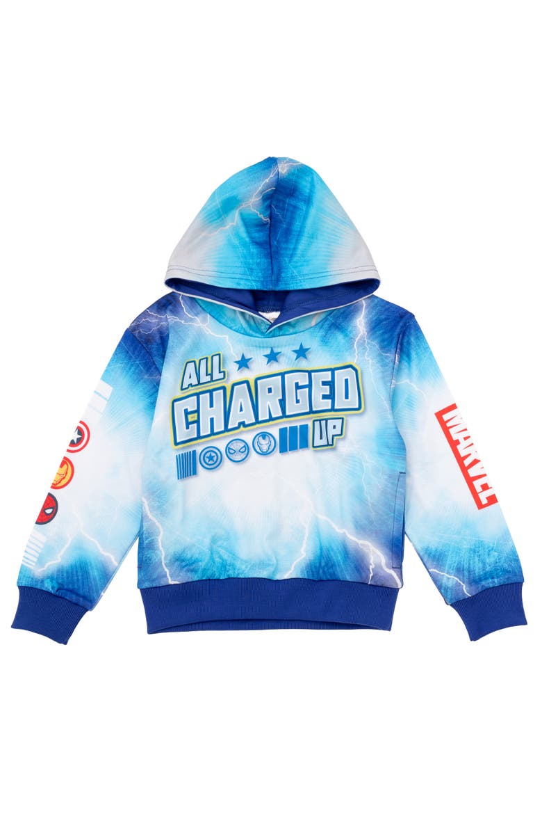 Fleece Pullover Hoodie, Main, color, Blue Lightning