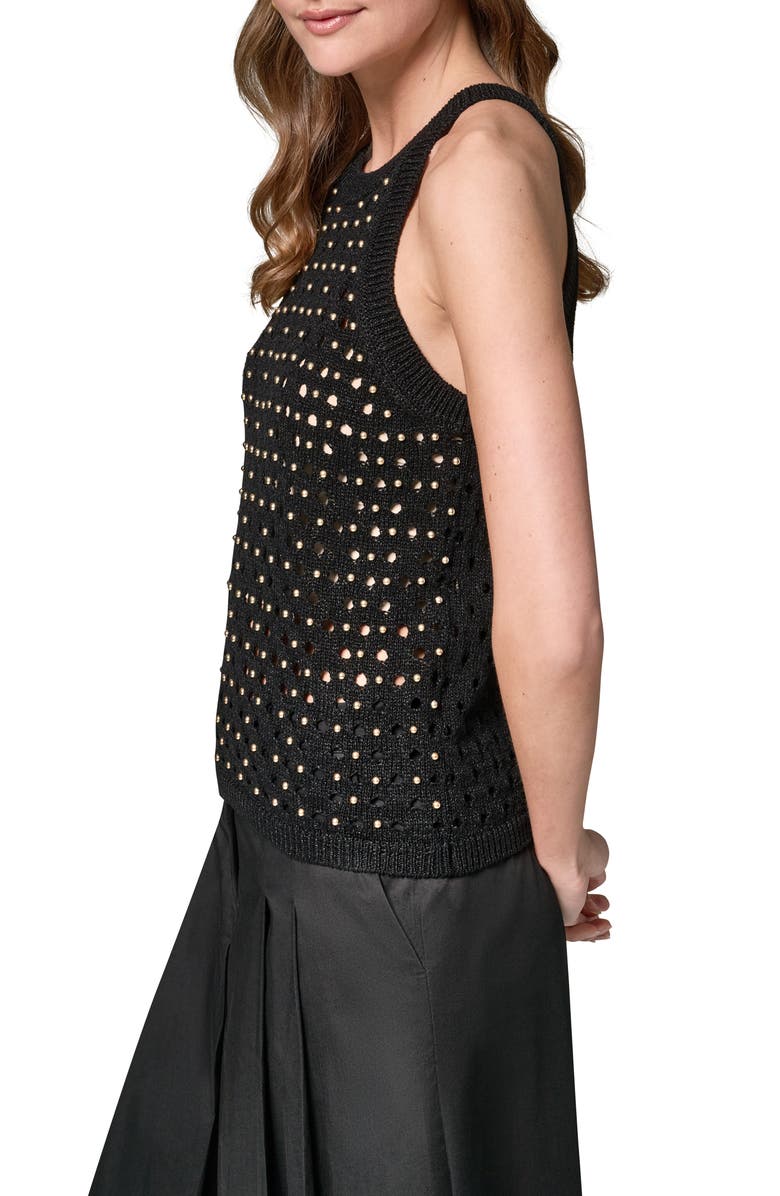 Donna Karan New York Hotfix Cotton Blend Sweater Vest, Alternate, color,