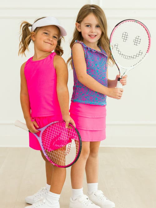 Rufflebutts Girls Active Skort In Neon Magenta