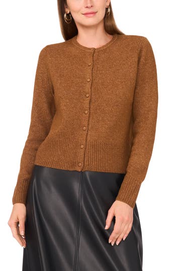 Vince Camuto Button-up Cardigan In Brown