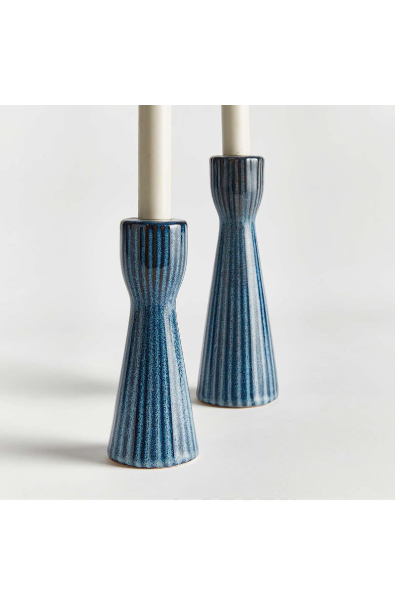 Napa Home & Garden Lesley Blue Taper Holders, Set of 2, Alternate, color, Blue