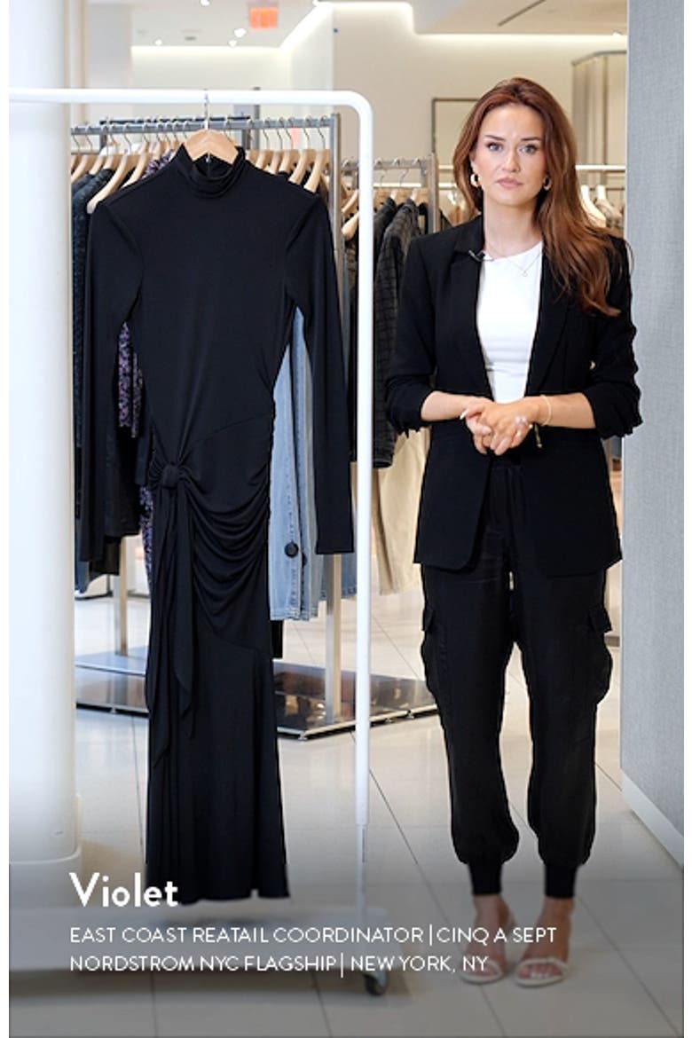 Johnson Side Ruched Long Sleeve Jersey Dress video