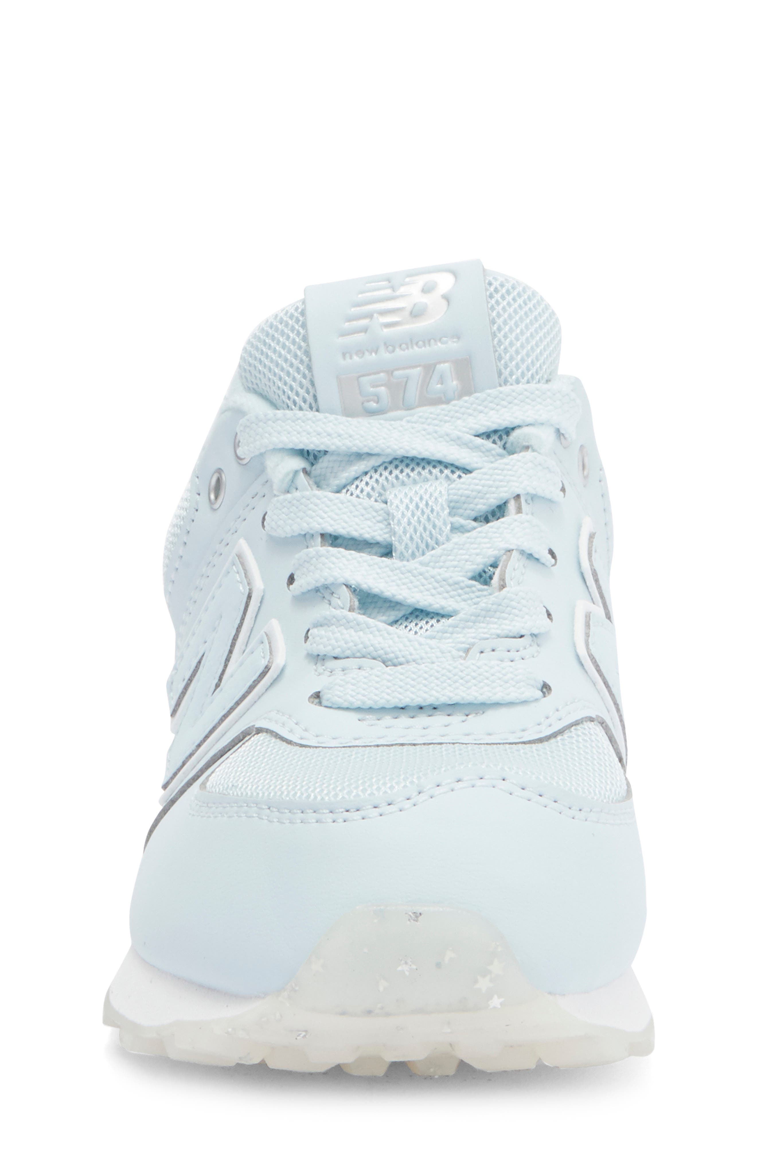 New Balance Kids' 574 Sneaker, Alternate, color, Frosted Glass/ Silver Metallic
