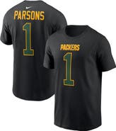 Nike Men's Nike Micah Parsons Black Green Bay Packers Carbon Name & Number T-Shirt