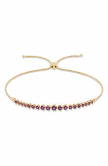 Frankie & Zoe 14K Yellow Gold Amethyst Bolo Bracelet
