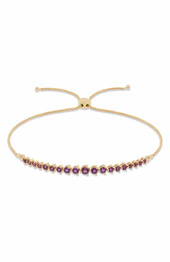 Frankie & Zoe 14K Yellow Gold Amethyst Bolo Bracelet