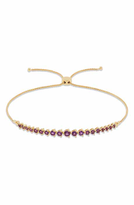 Frankie & Zoe 14K Yellow Gold Amethyst Bolo Bracelet