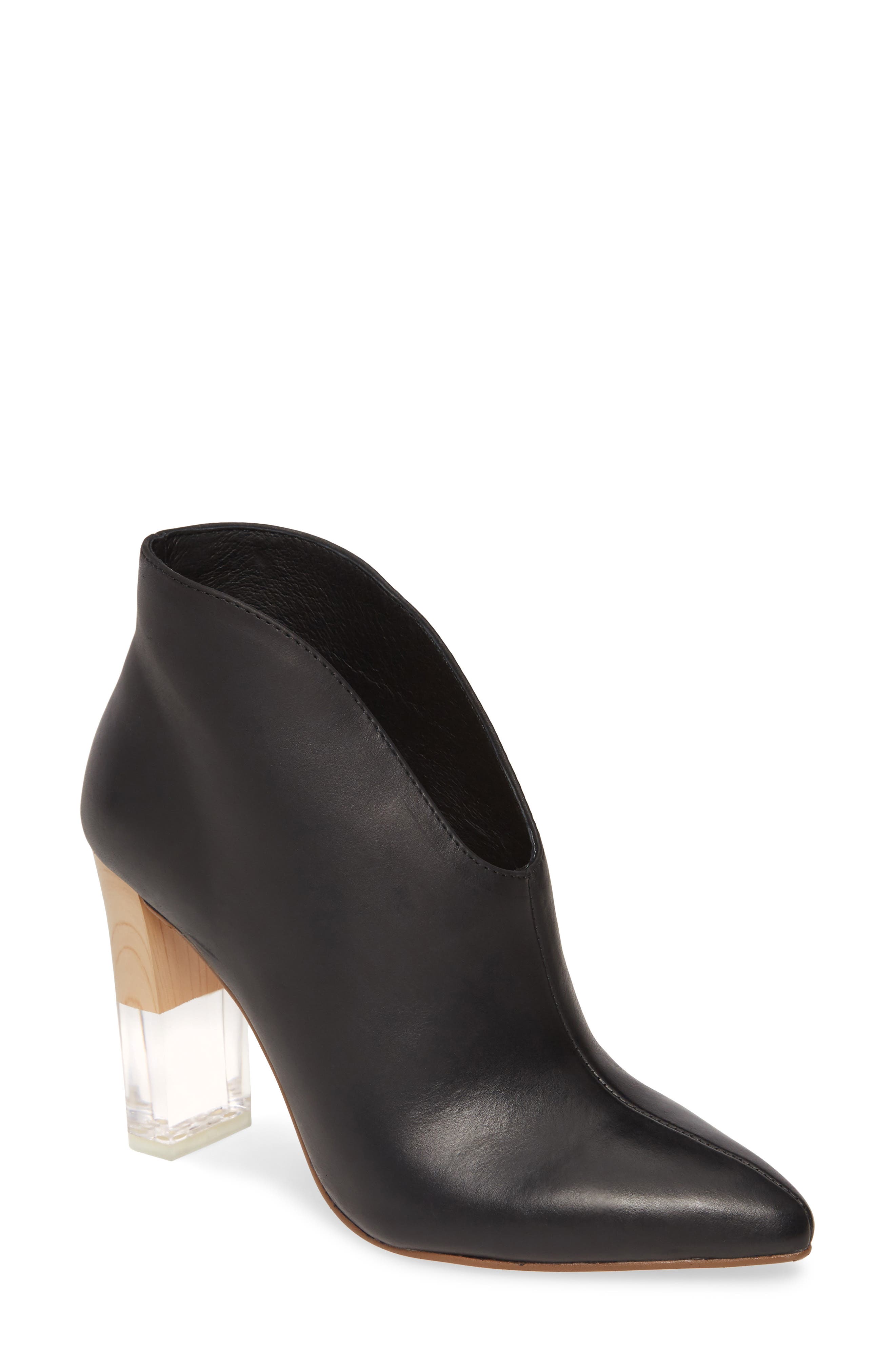 Kisses Bootie, Main, color, BLACK LEATHER