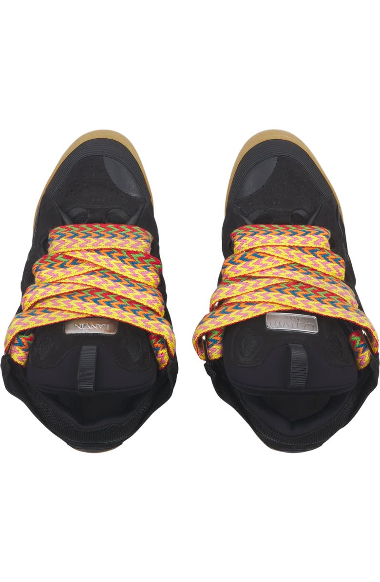 Lanvin LEATHER CURB SNEAKERS, Alternate, color, Black