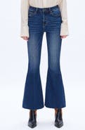 Bayeas Ara High Waist Raw Hem Ankle Flare Jeans
