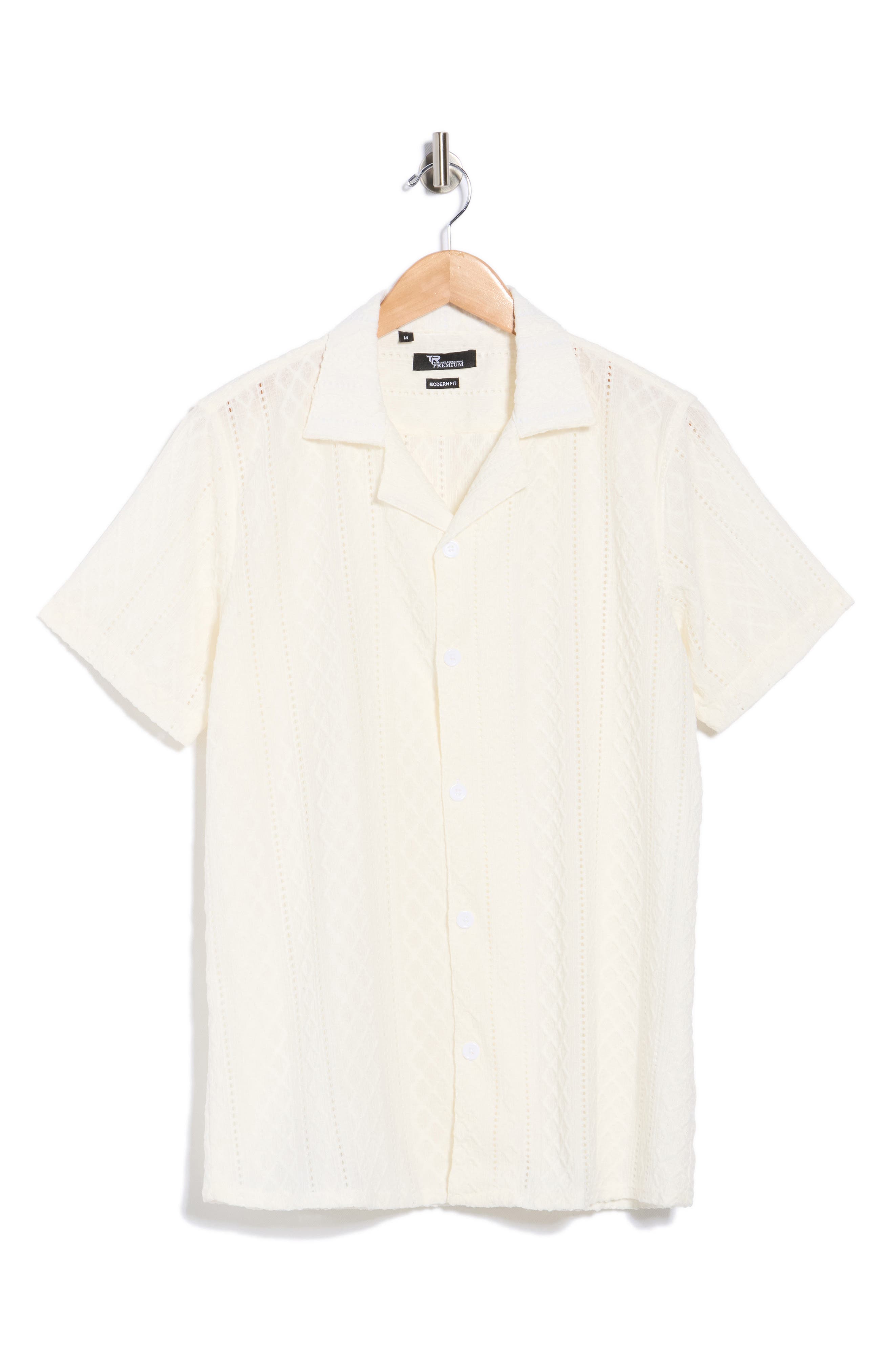 T.R. PREMIUM Modern Fit Textured Camp Shirt