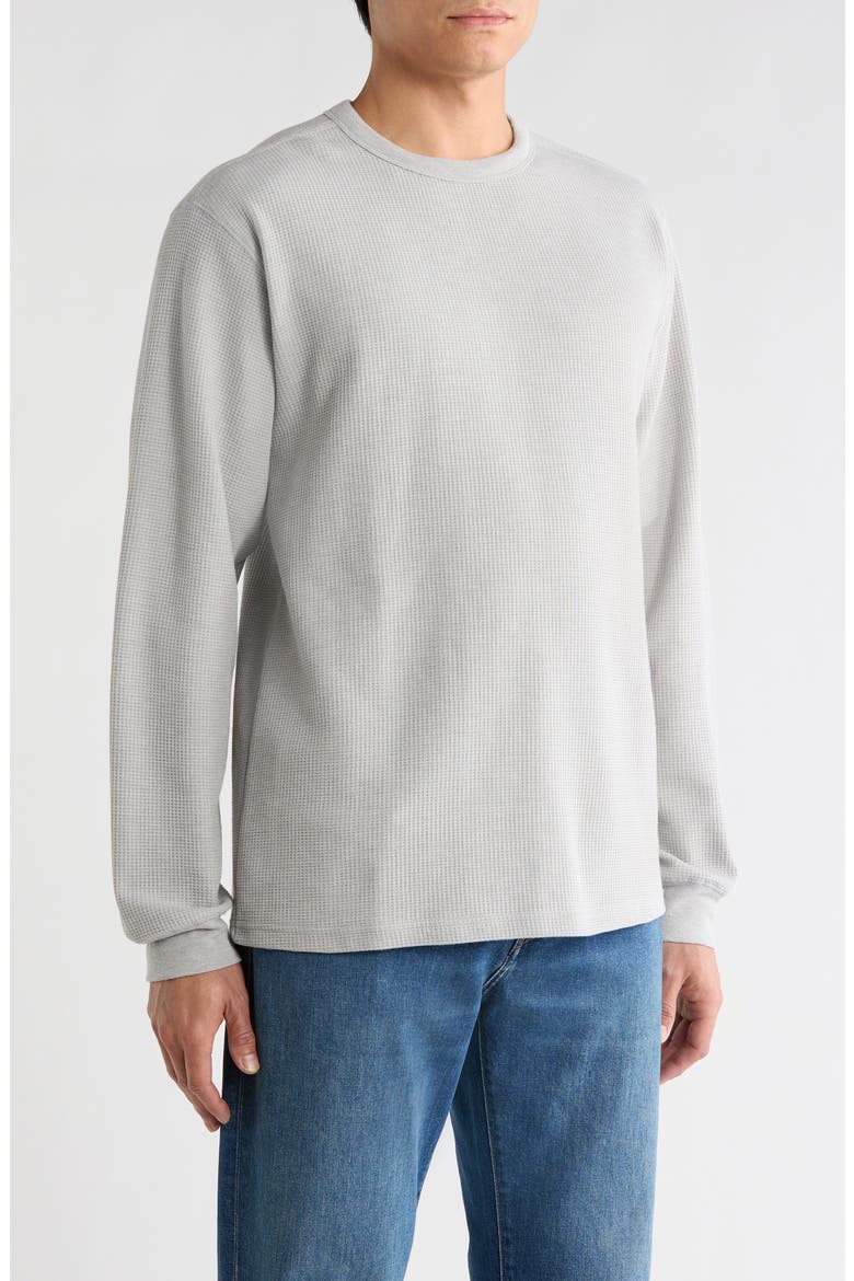 Well Worn Cotton Blend Thermal Sweatshirt, Alternate, color, HEATHER GREY