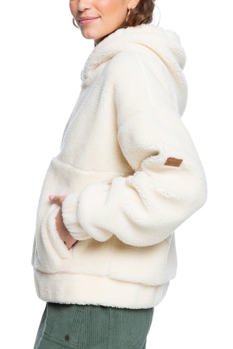 Border Line High Plush Fleece Hoodie, Alternate, color, TAPIOCA