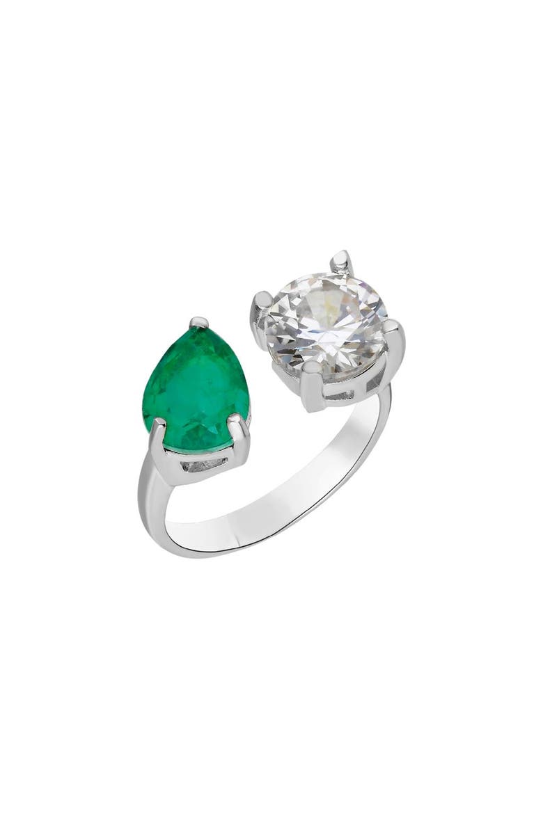 round & pear emerald toi e moi  ring, Main, color, green