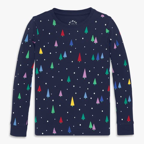 Kids Organic Long Sleeve Pj Top In Holiday Prints (Toddler, Little Kid, Big Kid)