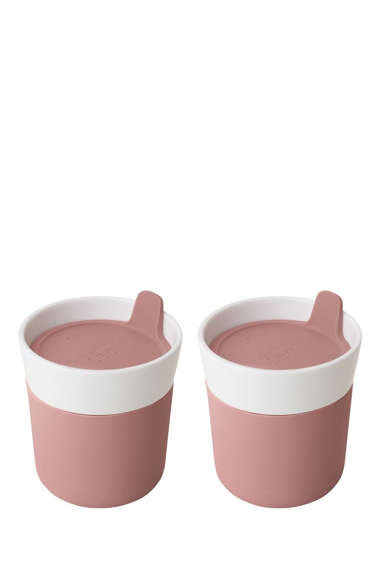 BergHOFF Leo Pink 8.45 oz Porcelain Travel Mug - Set of 2, Main, color, Pink