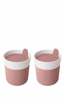 BergHOFF Leo Pink 8.45 oz Porcelain Travel Mug - Set of 2