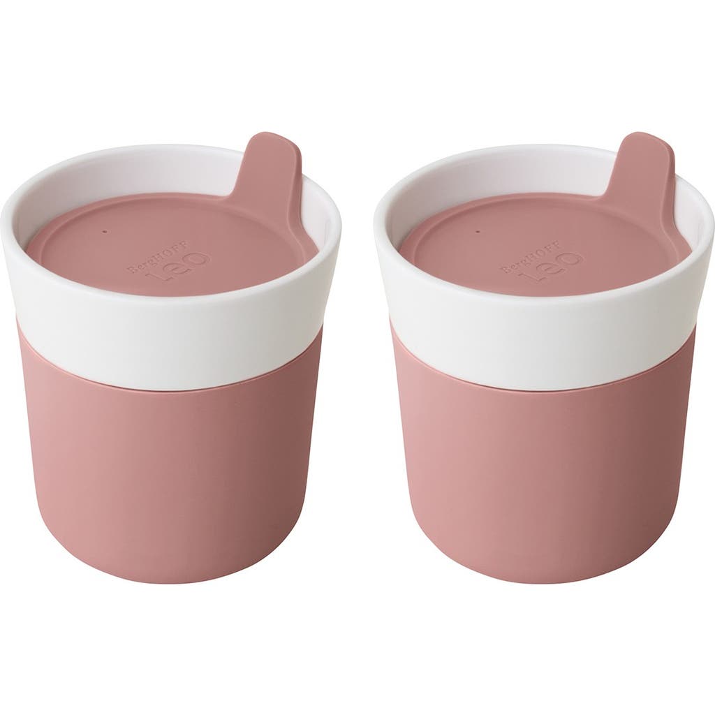 Berghoff Leo Collection Porcelain 8.45-oz. Travel Mug With Sleeve In Pink